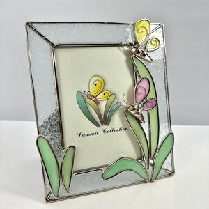 Tiffany-Style Stained Glass Butterfly Photo Frame Summit Collection